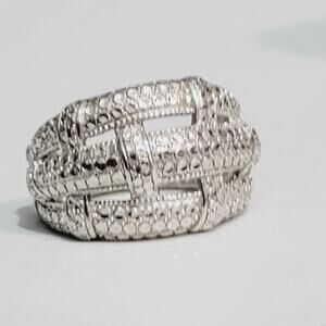 Heavy Dotted 925 Sterling Silver 7.9g Ring Size 7